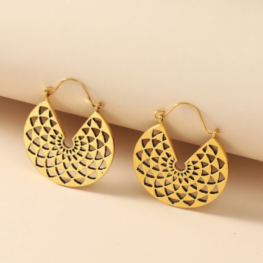 New Gold Plated Geometric Earrings